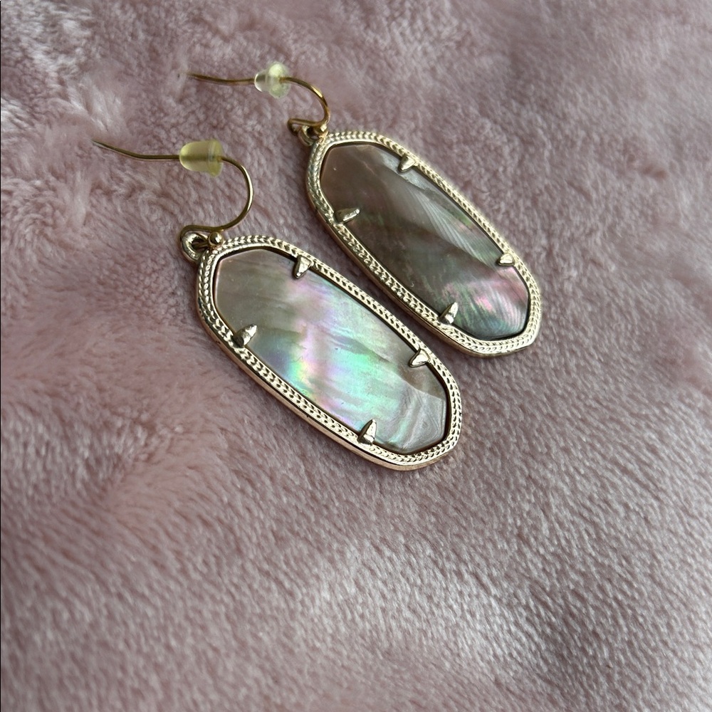 Elegant Rose Gold and Iridescent Earrings